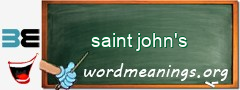 WordMeaning blackboard for saint john's